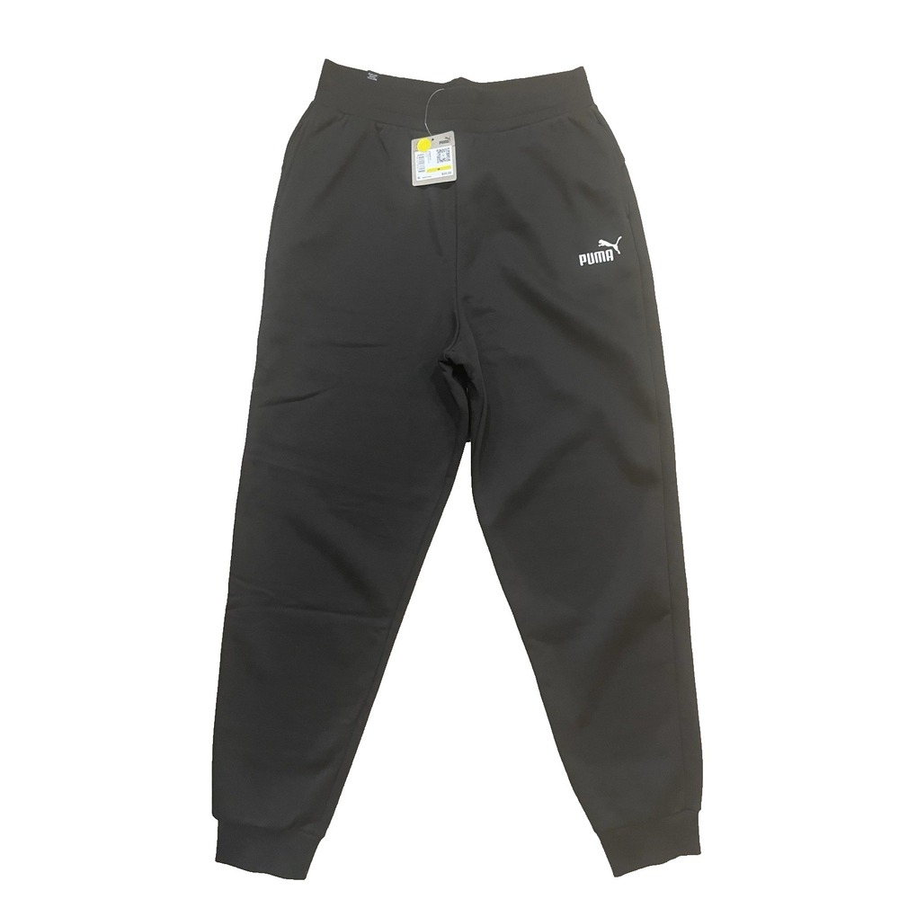 NWT PUMA Women's Black‎ Fleece Sweat Pants Embroidered Joggers Sz Medium